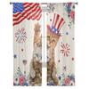 Amerikanische Flagge Mohn Katze Sheer Fenster Vorhänge für Wohnzimmer Küche Kinder Schlafzimmer Voile Hängen Vorhang