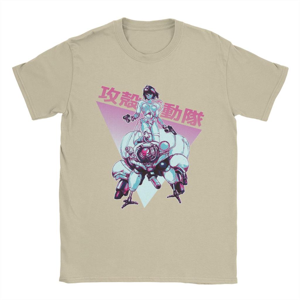 Fashion Motoko Kusanagi Ghost In The Shell T-Shirts Men Pure Cotton T Shirts Anime Short Sleeve Tees Printing Clothes