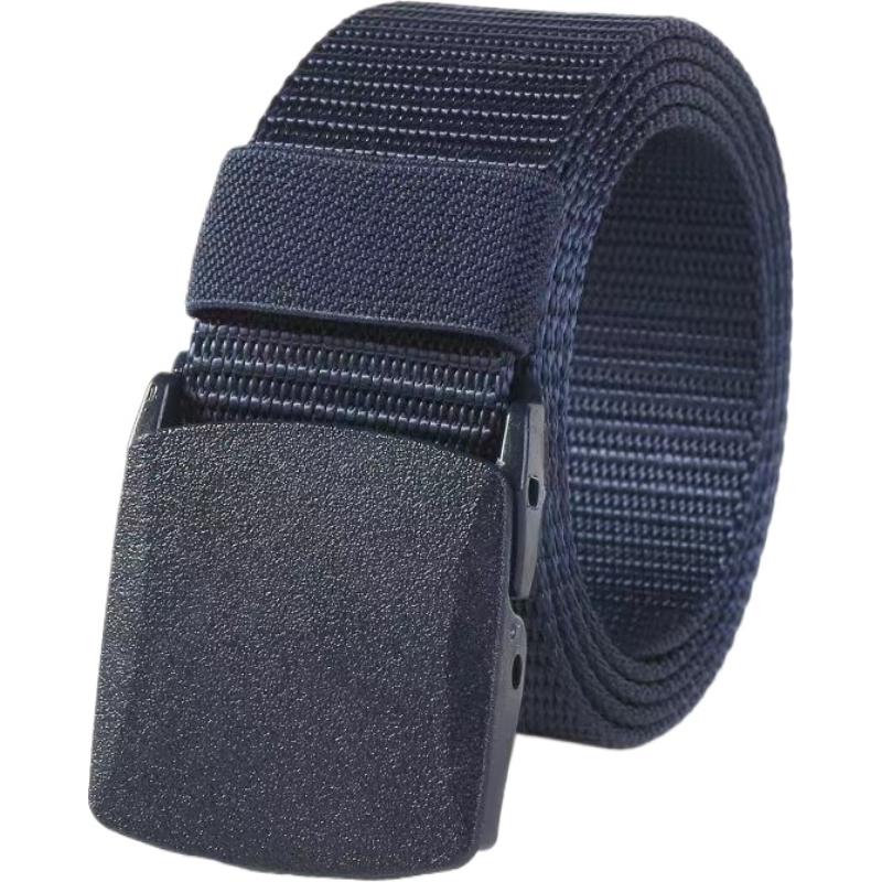 Nylon Canvas Web Belt for Men, Elastic Belt Fit Hiking Outdoor Military Buckle Belt Stretch Quick Release Belt Plastic Buckle