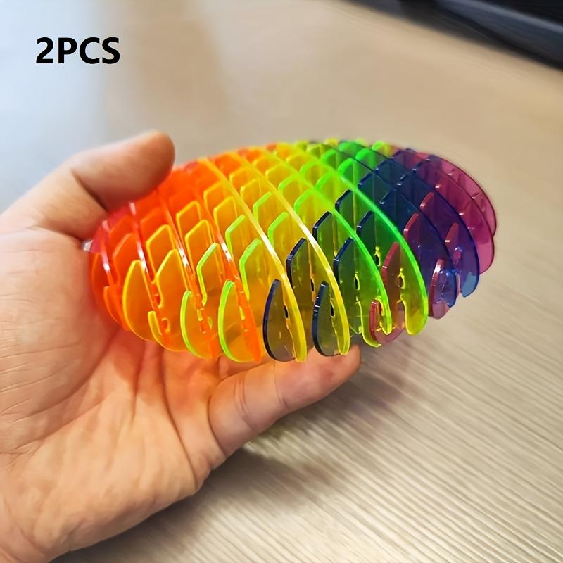 

[Расслабляющая игрушка-непоседа] Расслабляющая игрушка - Красочный эластичный веб-дизайн, Прочная пластиковая игрушка для снятия стресса и тревоги, Креативная трансформирующая сенсорная стимуляция 2pcs