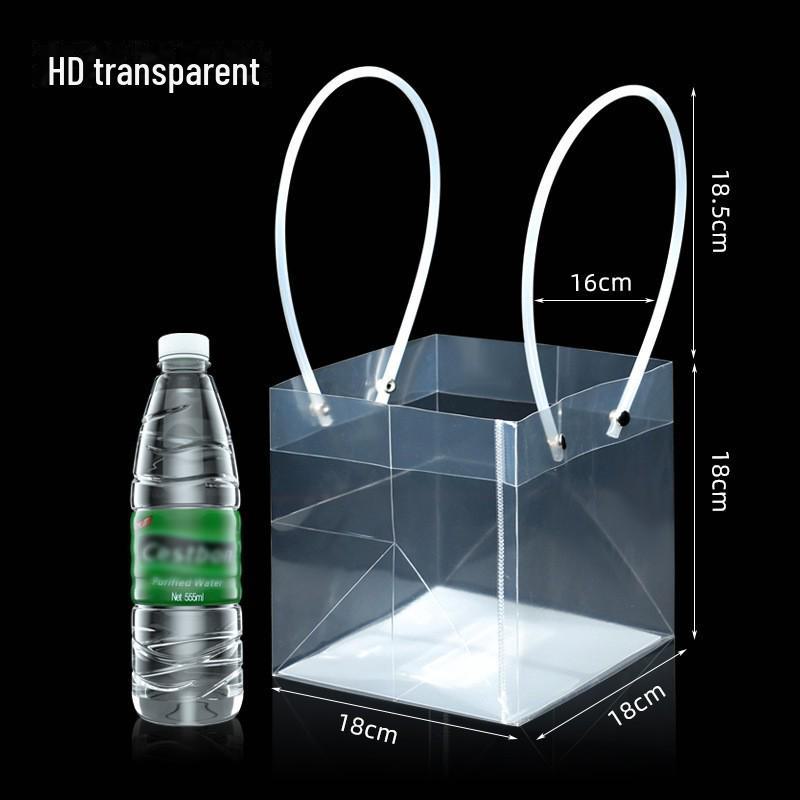 "Women's Day Transparent Floral PVC Gift Box - Square Plastic Handbag"