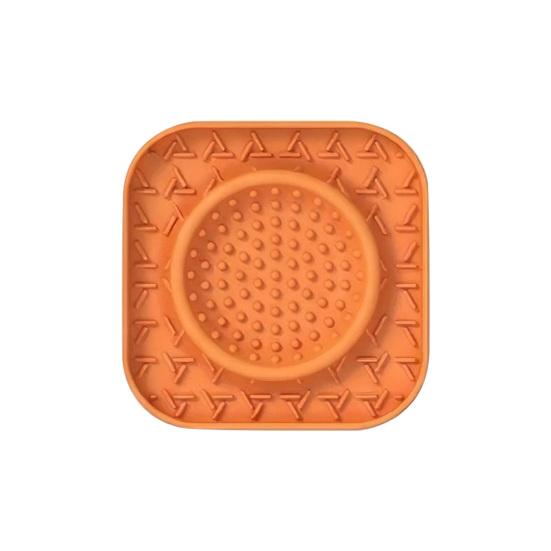 

Миска для медленного кормления собак и коврик для вылизывания, противоскользящая силиконовая миска для собак и кошек, интерактивная игрушка-головоломка для снятия тревоги и скуки. S оранжевый