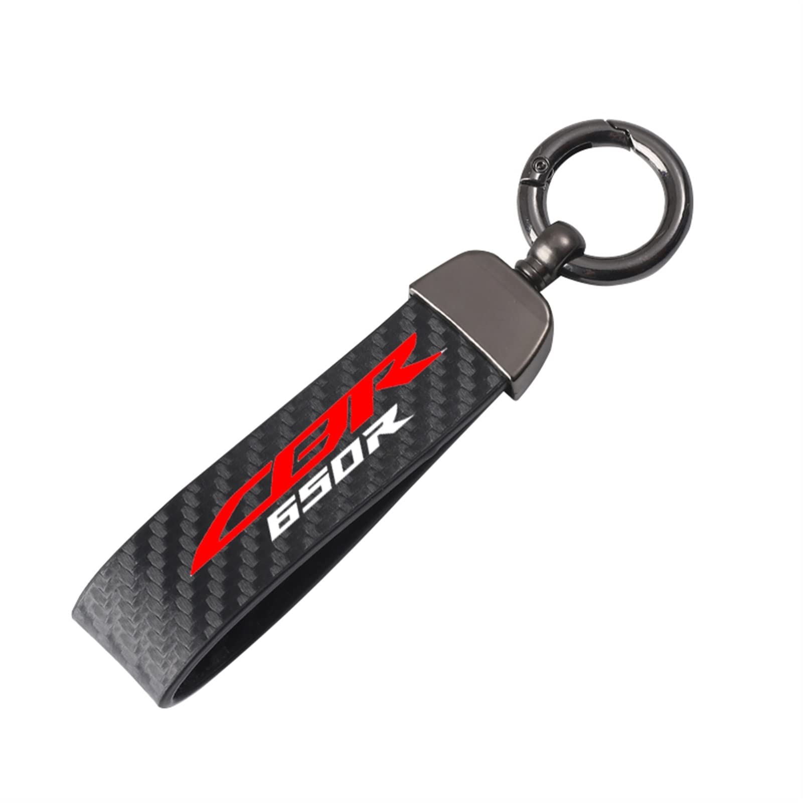 

Motorcycle Carbon Fiber Leather Rope Keychain Key Ring For Honda CBR650R CBR 650 R 2019-2021 2020 Accessories (Color: Black, Size: Normal)