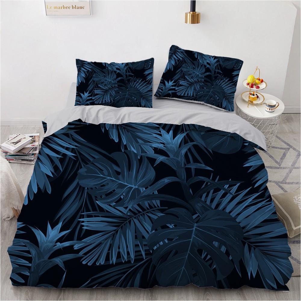 Flower Bird King Queen Duvet Cover Colorful Tropical Floral Bedding Set For Women Watercolor Plant 2/3pcs Polyester Quilt Cover