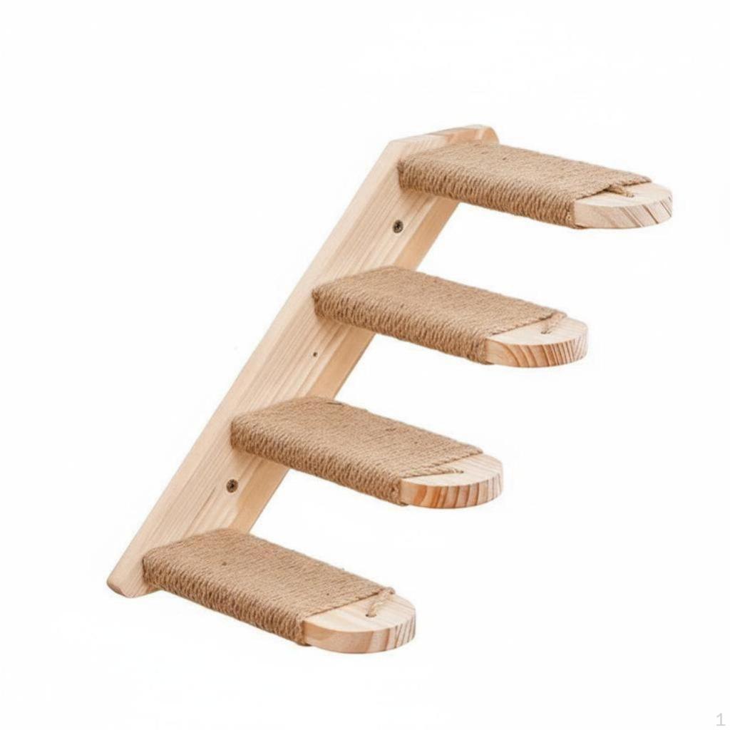Interior partitionMounted Cat Ladder Space Saving 4Step Stairmeans Sturdy Design Pet Furniture