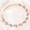 18k Gold Cherry Crystal Bracelet - Exquisite Light Luxury Stainless Steel Women's Jewelry
