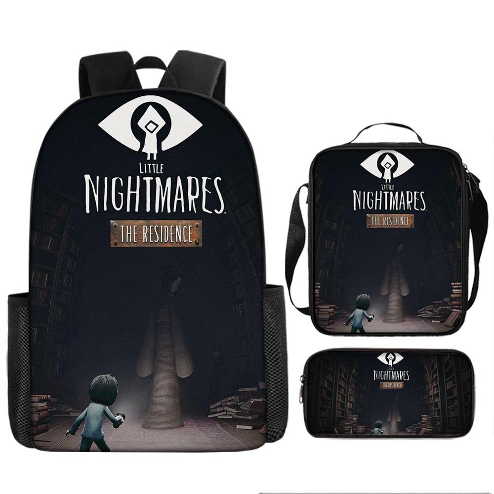 Luxury Popular Novelty Little Nightmares 3D Print 3pcs/Set pupil School Bags Laptop Daypack Backpack Lunch bag Pencil Case