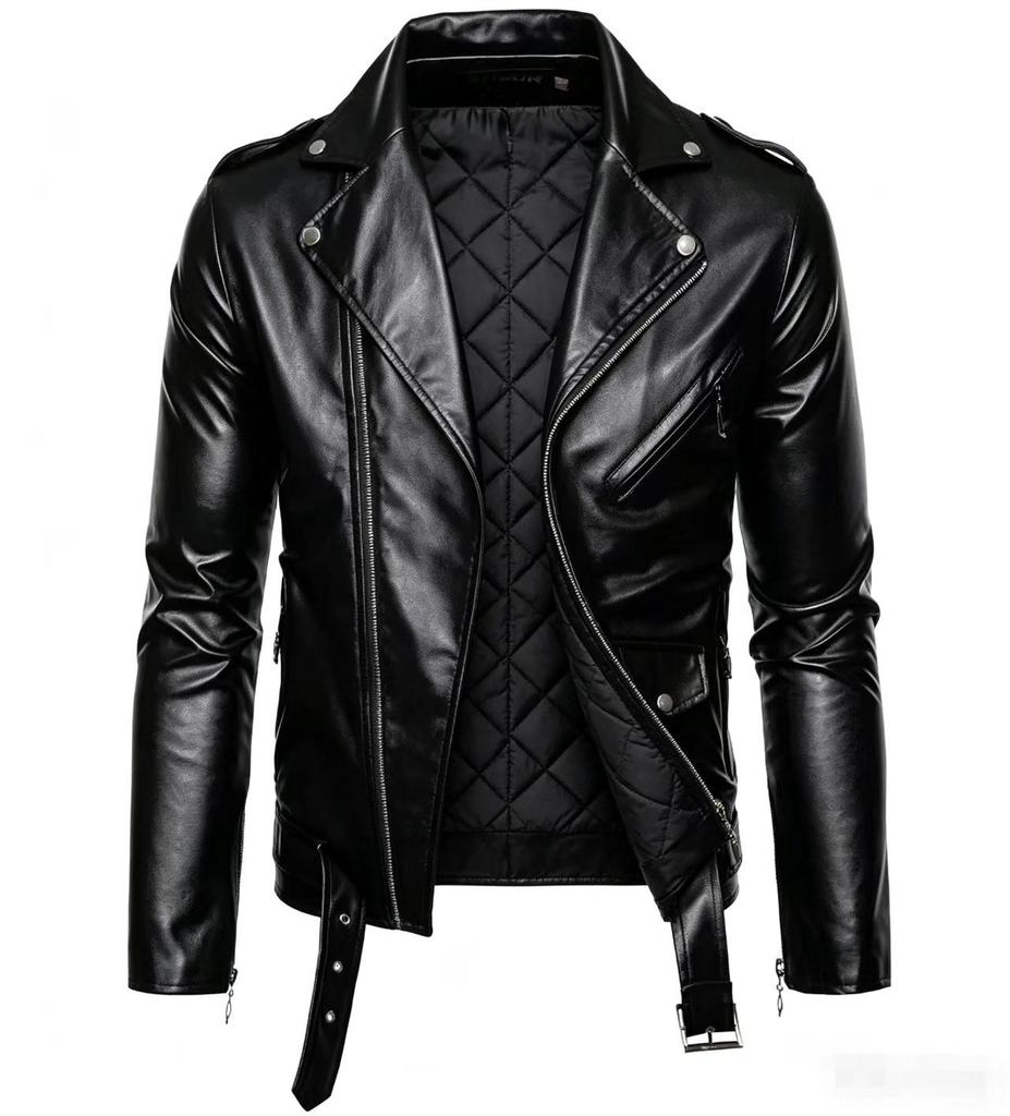 New men's leather jacket trendy men's locomotive leather jacket new large size men's color