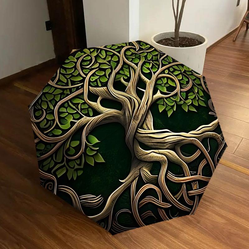 

1pc Tree of Life Decorative Artwork Automatic Open/Close Umbrella, Folding Compact Umbrella with Lightweight Design for Women/Men yy251011075