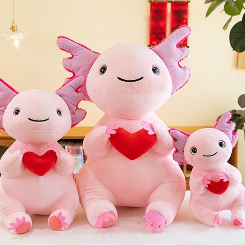Soft Plush Axolotl Dinosaur Stuffed Toy In Adorable Design Available In Multiple Sizes