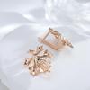 Glossy Gold Color Maple Leaf Earrings for Women Vintage Party Minimalist Jewelry