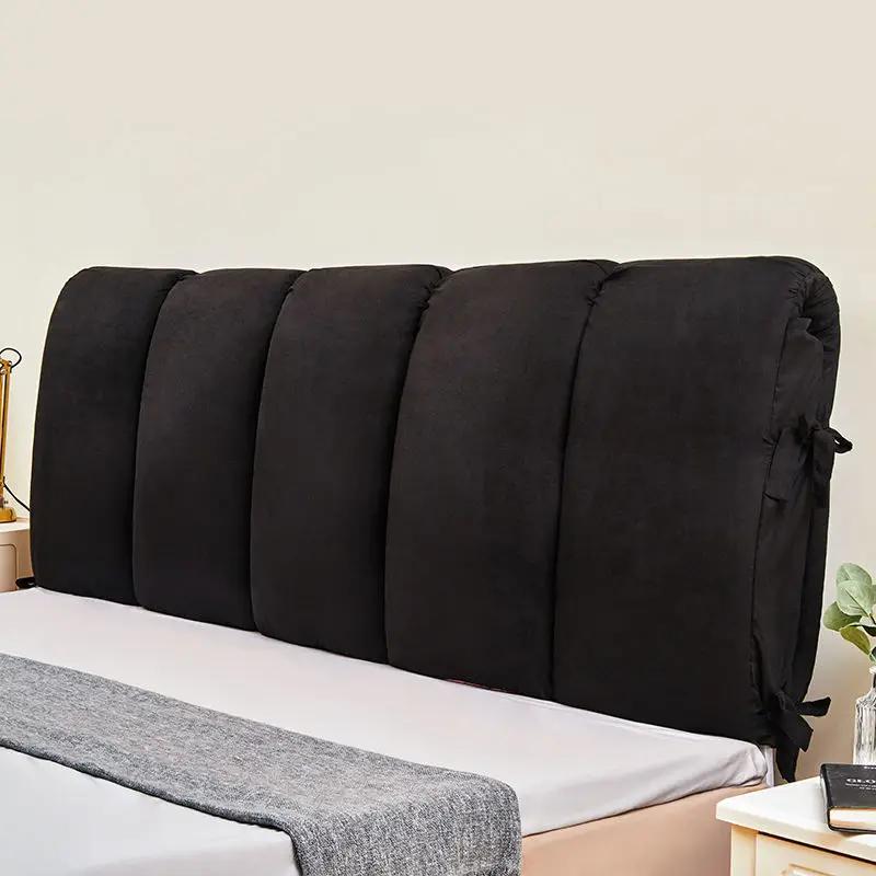 Removable Washable Soft Headboard Pillow High Rebound Sponge Backrest Headboard Cover Luxury Suede King Queen Size Head Cover