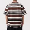 Retro Striped Short-sleeved T-shirt for Men's Summer New Loose Round Neck Half-sleeved Casual Base Shirt