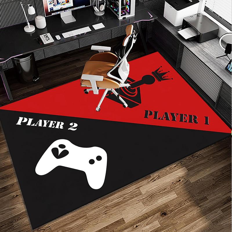 Player Control Duel Office Rug Chair Mat, Entryway Carpet, Suitable for Front Door, Bedroom, Living Room, Desk, Holiday Gift
