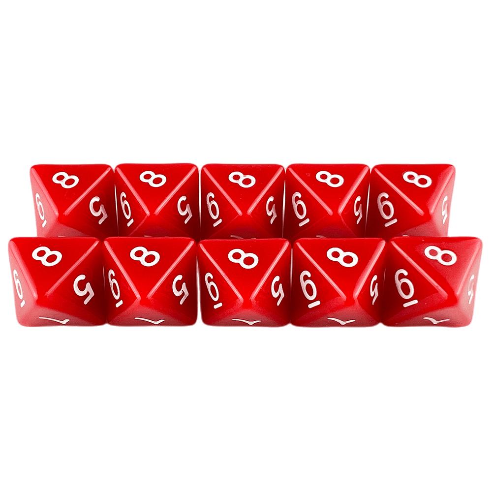 D8 Multi-sided Dice 15.5 Mm Digital Dice Game Set 8 Sided 10 Pcs for Board Games