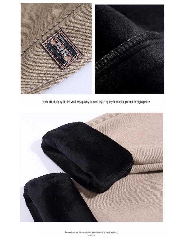 Women's Elastic High-Waisted Velvet-Lined Trousers – Ideal for Middle-Aged and Elderly, Autumn/Winter