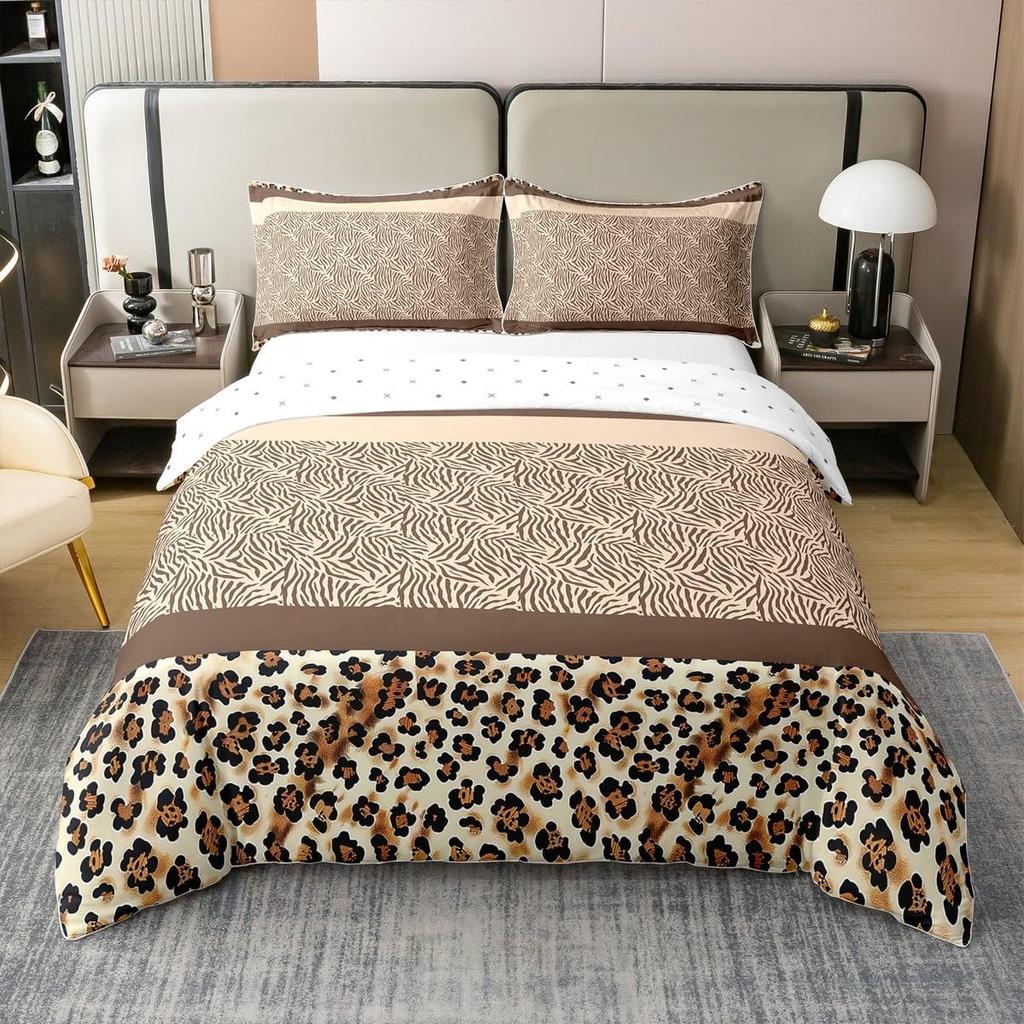 Wildlife Duvet Cover Queen King Size Animal Safari Country Style Quilt Cover Soft Bedding Set For Kids And Teens Bedroom 3 Pcs