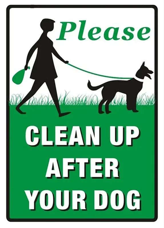 Veuillez Faire Attention À La Plaque Métallique Panneau Pas de Crotte de Chien Panneau Extérieur Veuillez Nettoyer Panneau d'Avertissement Crotte de Chien 8x12 Pouces