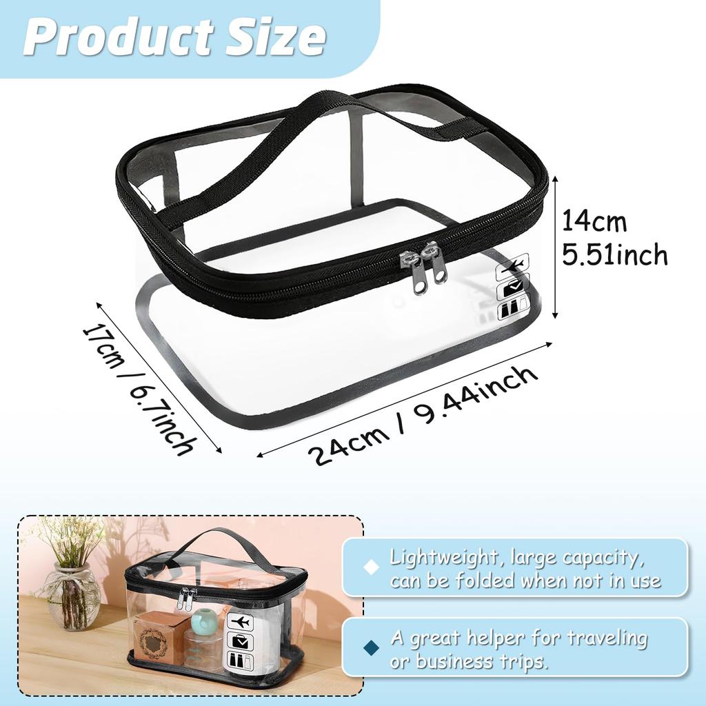 2 X Clear Travel Toiletries Bag Cosmetic Toiletry Pouch Liquids Makeup Organiser