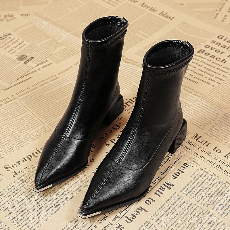 

Elegant Women s Boots Pointed Toe Luxury Heeled Shoes Pumps Fashion Party Woman Boots New Winter Dress Chelsea Mujer Botas 39