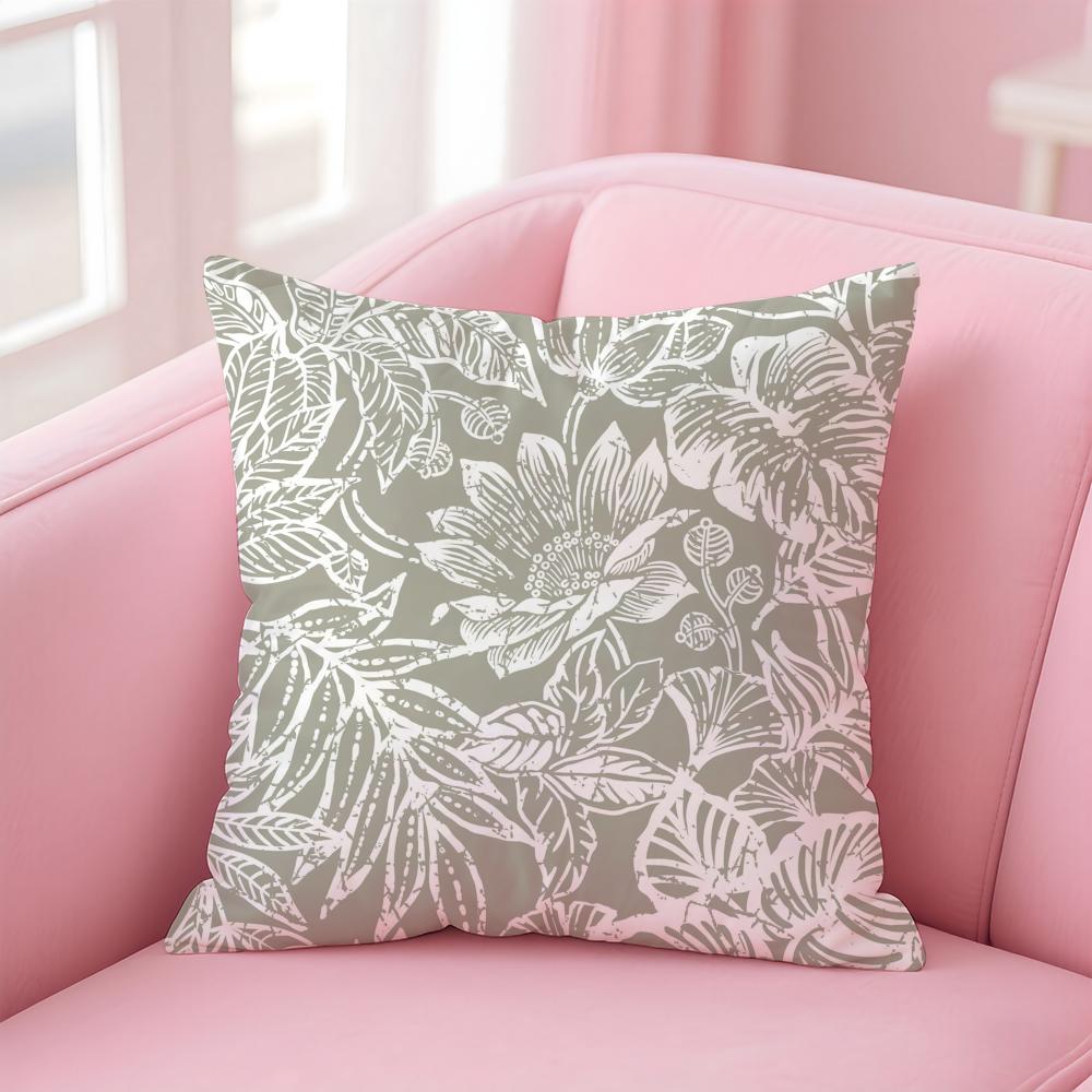 Flower Pattern Cushion Cover Comfortable Reversible Pillow Cover Ideal for Car Sofa Bedroom  Beyond