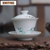 130ml Handbemalter Literaten Gaiwan Kreative Nicht Heiße Teekanne Teeschale Mit Deckel Set Teebereitung Abdeckung Schale Trinkgeschirr Handwerk Geschenk