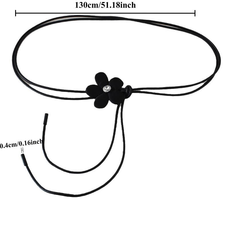 New Arrival Everyday Floral Leather Cord Dress Belt – Fashionable Versatile Soft and Feminine Knotted Women’s Cord Belt