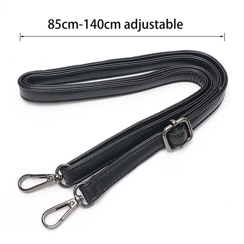 Bag Handle Belt Black Pu Lady Handbag Accessories With Snap Hook/Dog Hook 1.5Cm Width