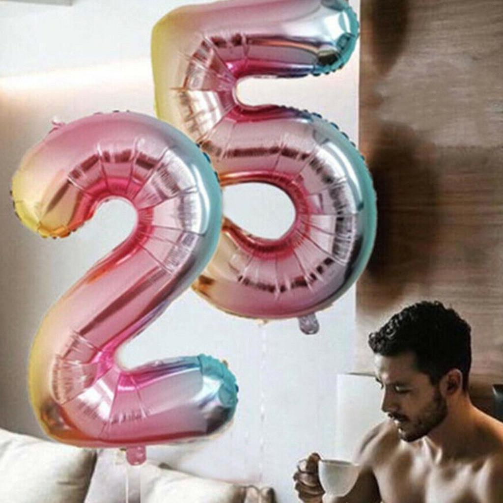 40 Inch  Gradient  Number 0-9 Foil Digital Balloons For Birthday Party