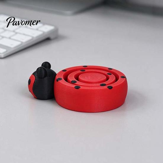 3D Printed Ladybug Figurine Spinning Figurine, Stress Relief Rotating Turtle Fidget Toy Toy, Animal Shape Desk Decoration for Home Office Sensory