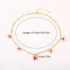 Mushroom Shape Strawberry Necklace Copper Zircon Sweet Necklace Simple Necklace  For Girl