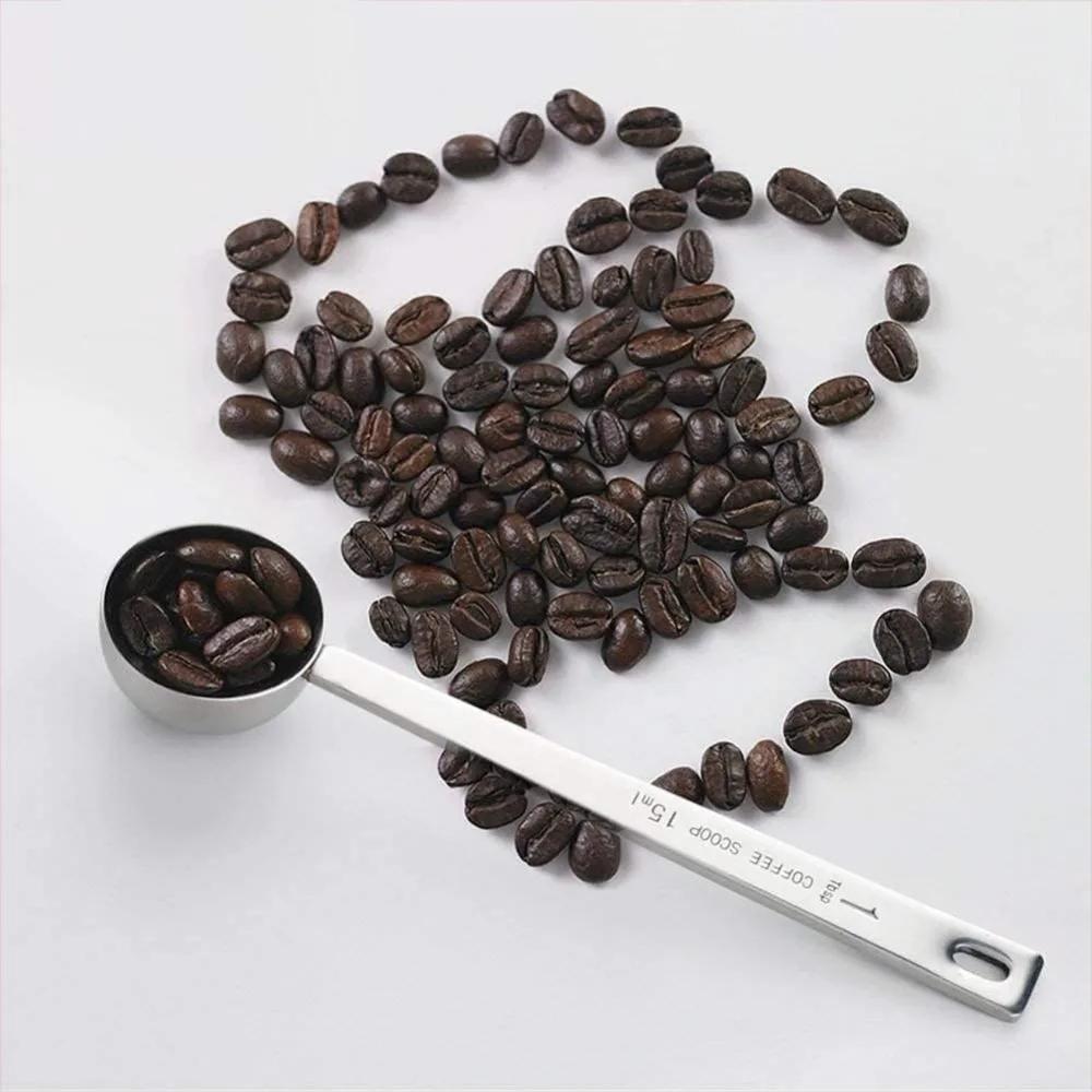 15/30ml coffee measuring spoon, stainless steel milk powder long handle measuring spoon, kitchen creative coffee spoon