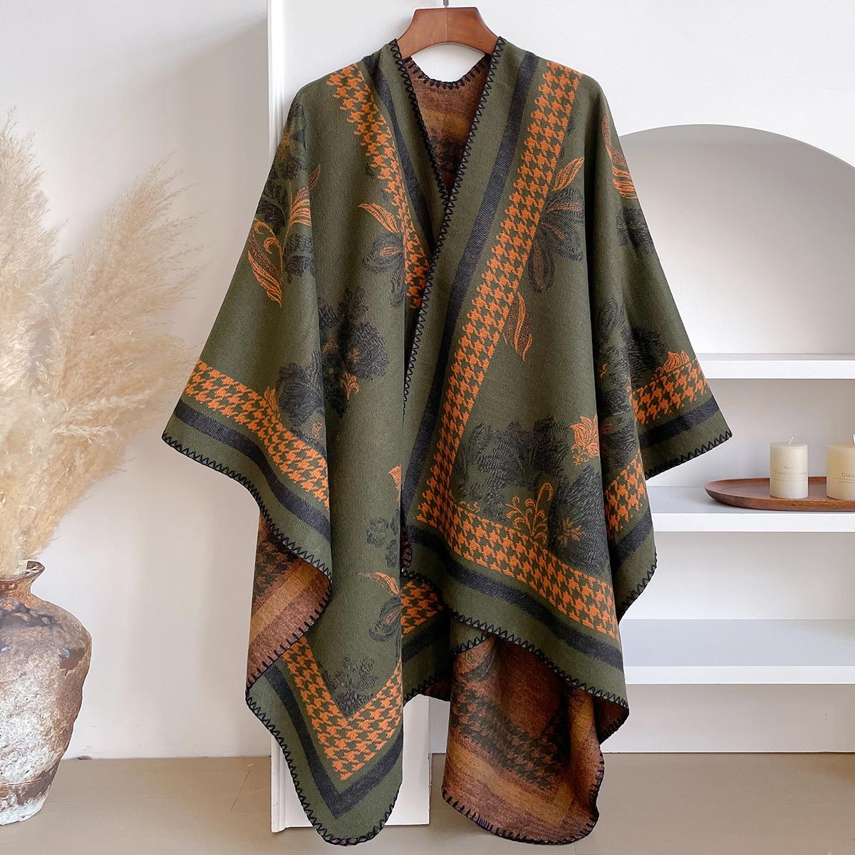 

Зимний Роскошный Женский Двусторонний Жаккардовый Кашемировый Шарф Теплый Элегантный Пашминовый Платок Уличный Холодостойкий Ветрозащитный