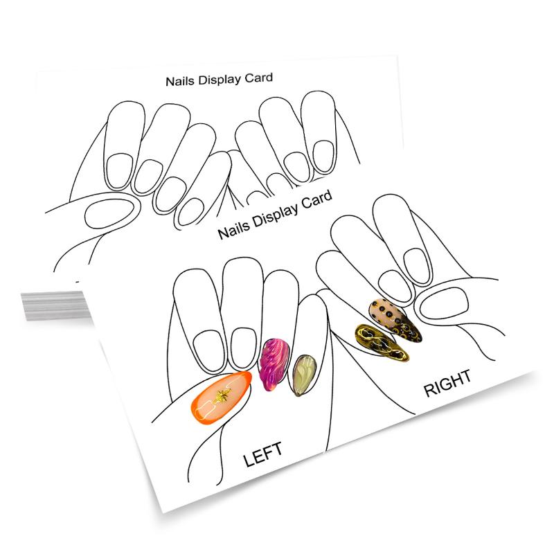 10 Sheets/Lot Nails Display Card Hand Feet False Nail Tips Packing Card Nail Art Storing Cardboard Manicure Showing Cards