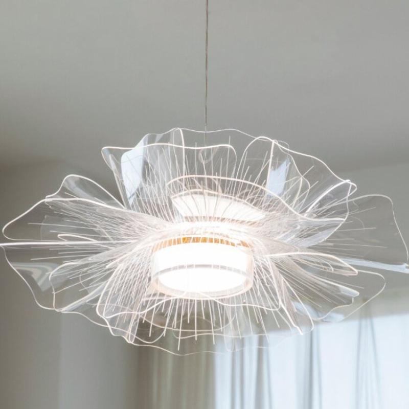 Modern Minimalist Living Room Chandelier Creative Petal Lamp Bedroom Light Luxury Lamps