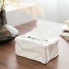 Nordic Luxury Ceramic Tissue Box Ice Cube Design Wysokiej klasy platerowany metalowy uchwyt na chusteczki Ins Tea Table Storage Dekoracyjna ozdoba