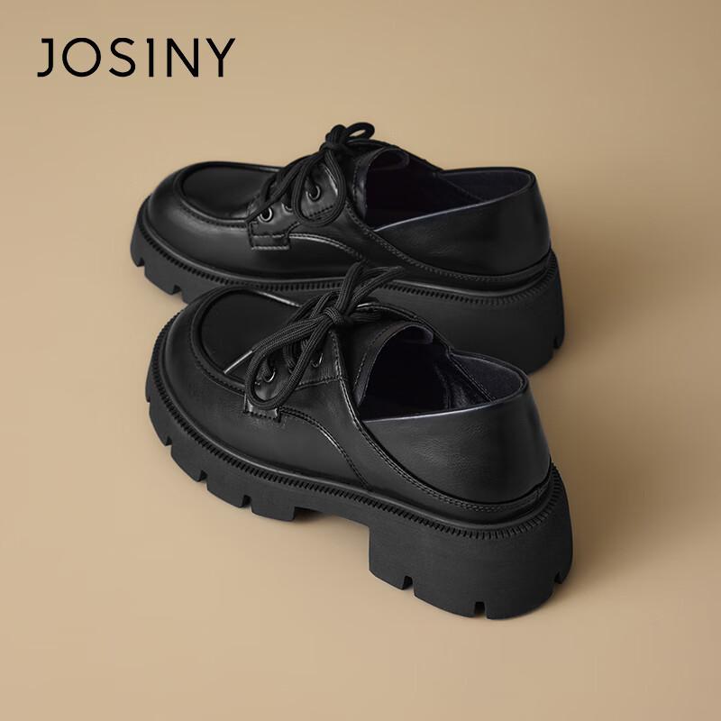 JOSINY Women s Chunky Heel Platform Loafers 36