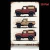 Vintage Off Road Vehicle Metal Sign 8x12 Inch Rustic Distressed Red Beige Iron Wall Art For Living Room Decor