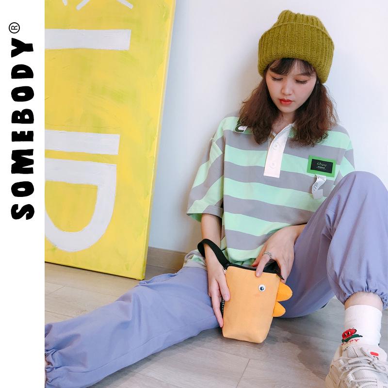 Three-Color Patchwork Women's Canvas Phone and Coin Clutch - Cute, Funny, Handheld Bag for Summer 2021