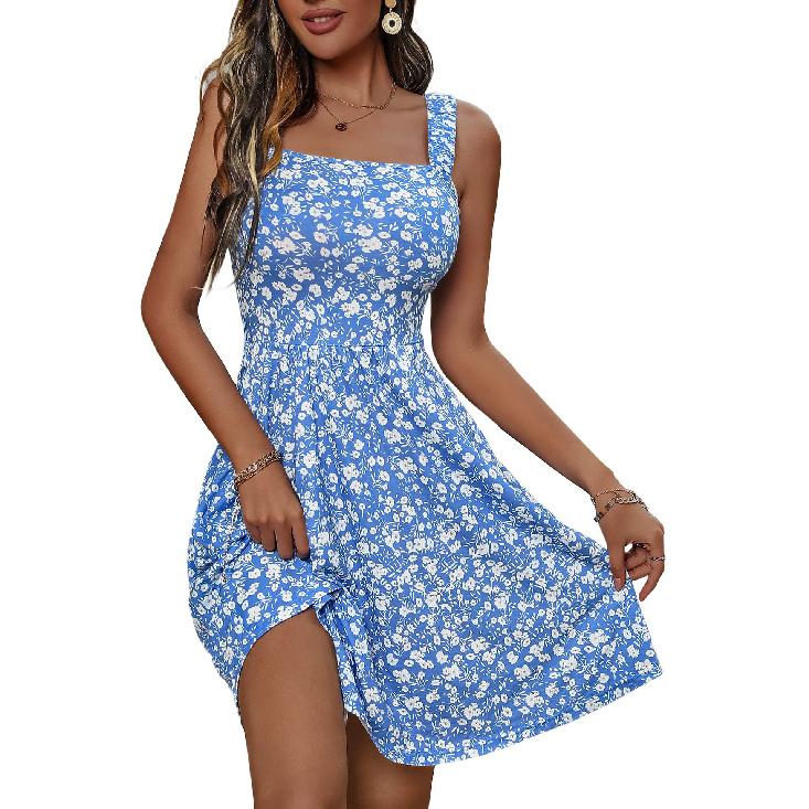 

Весна и лето Новое многоцветное повседневное платье из чистого хлопка, универсальное, элегантное и сексуальное, для повседневных свиданий, поездок на работу для женщин XL