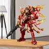 2in1 Red Warrior Roboter Kampf Mecha Fliegender Feuerdrache Set Kämpfer Bausteine Spielzeug für Kind Junge Weihnachtsgeschenk