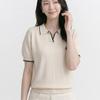 Navava Women Basic Line Color Collar ShorT Sleeve KniT T Nk3698