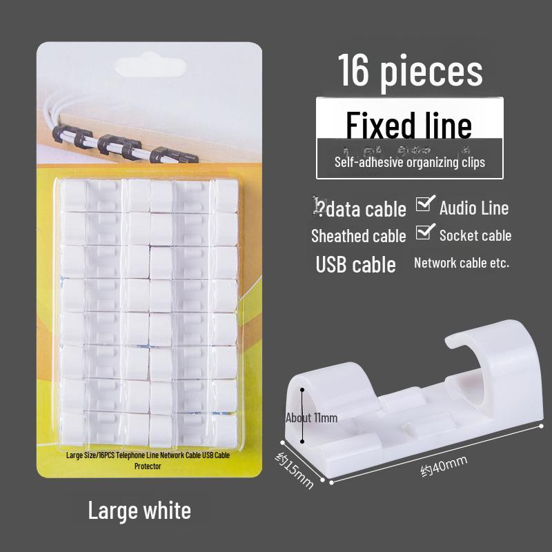 20-Piece Self-Adhesive Cable Holders for Wire Management and Organization