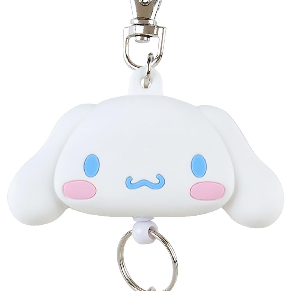 Sanrio Cinnamoroll Retractable Keychain Key Mascot x x Character Item 168777 Face-Shaped (12.5 7.5 1.8 cm) No.