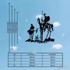 1 Stück 2D Flach Don Quijote Sancho Pansa Metall Wandkunst Schwarze Silhouette Dekorative Plakette für Wohnzimmer Arbeitszimmer Flur