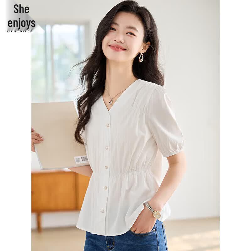 Women s V-neck Slimming Short Sleeve Shirt M