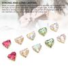 10Pcs Glass Rhinestone Bulk Twisted Heart Nail Jewels Crystal Charms Art Decorations Crafts Supplies Gold Bottom