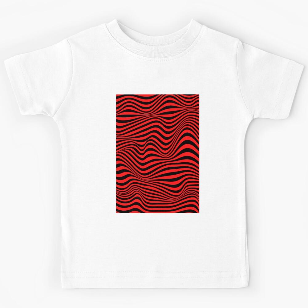 Wavy Optical Illusion Pattern Kids T-Shirt 140