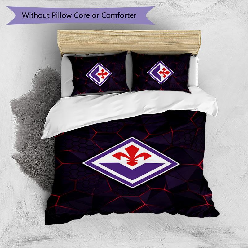 Fiorentina FC Printed 3PCS Bedding Set Breathable Duvet Cover with Pillowcases Decorative Bed Linen for Bedroom Home