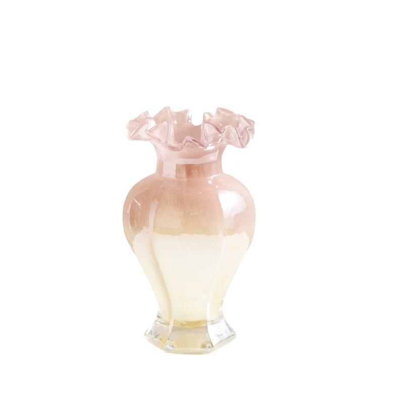 French Medieval Glass Vase High-end Ornament High-value Hydroponic Flower Arrangement Decoration Dining Table Home Simple Flowers